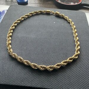 Elegant Gold-Toned Rope Chain Necklace